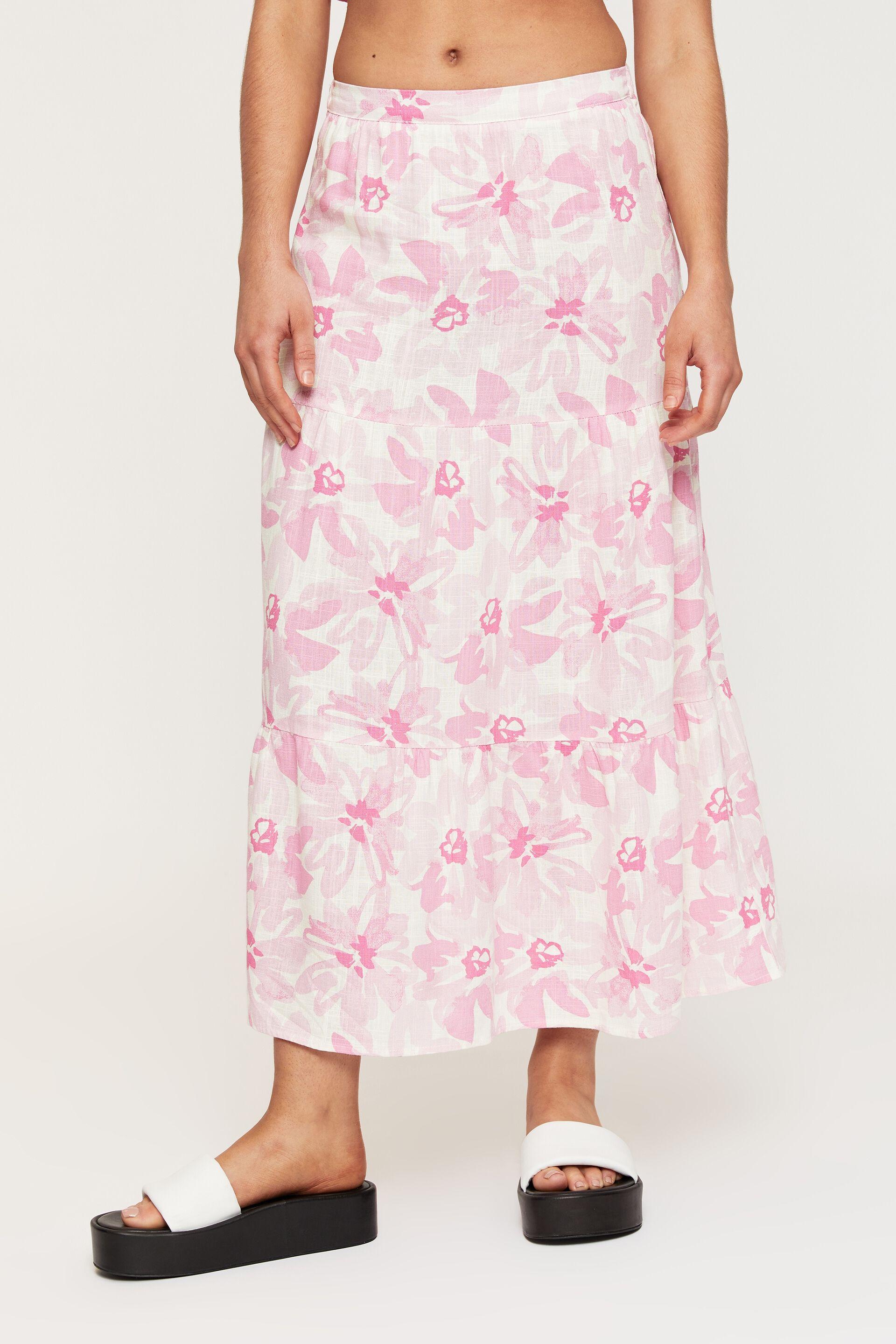 Sabine tiered maxi skirt - daisy floral bubblegum Supré Skirts ...