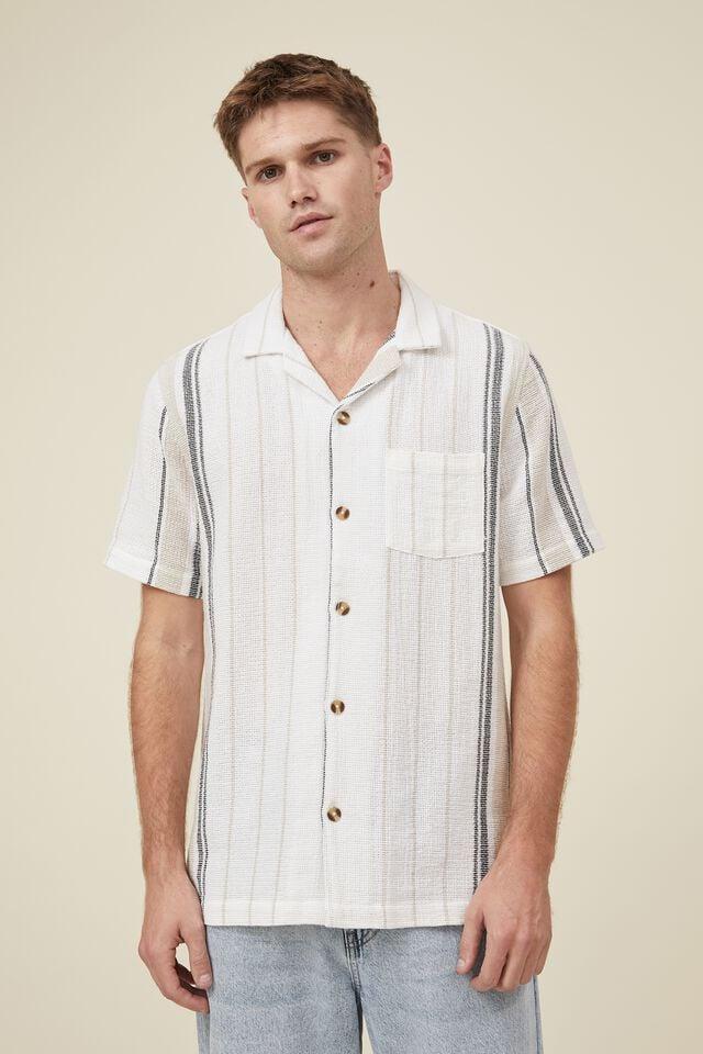 Palma short sleeve shirt - off white stripe Cotton On Shirts ...