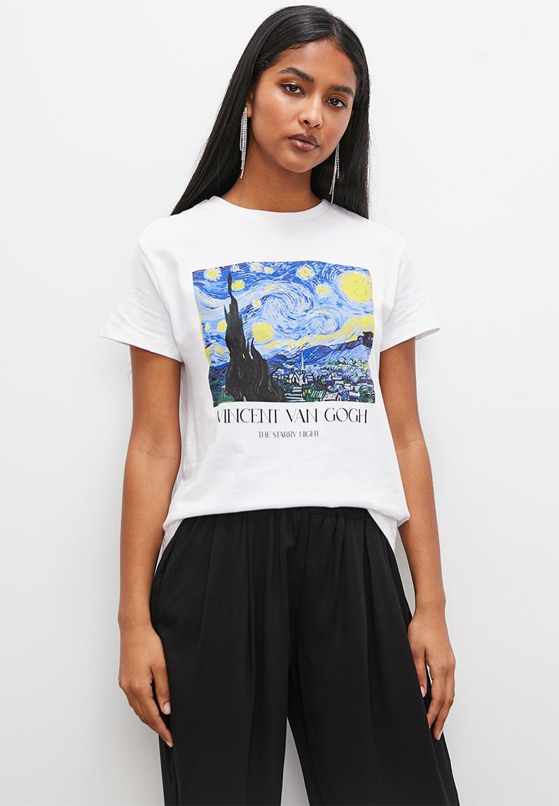 Relaxed tee - white artistic graphic Superbalist T-Shirts, Vests ...