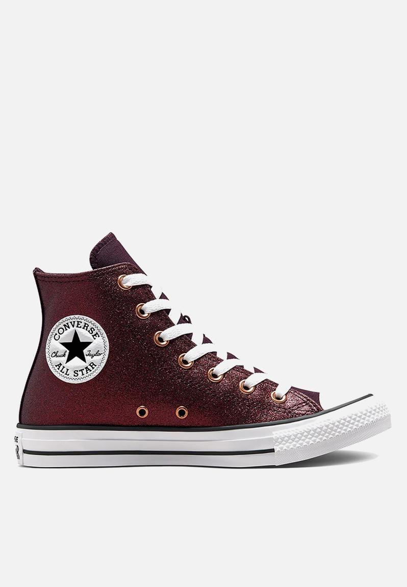 Chuck taylor all star forest glam hi - a04181c - black cherry/white ...