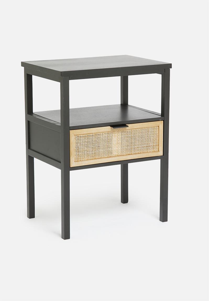 Isla rattan bedside table - black & natural Sixth Floor Bedside Tables ...