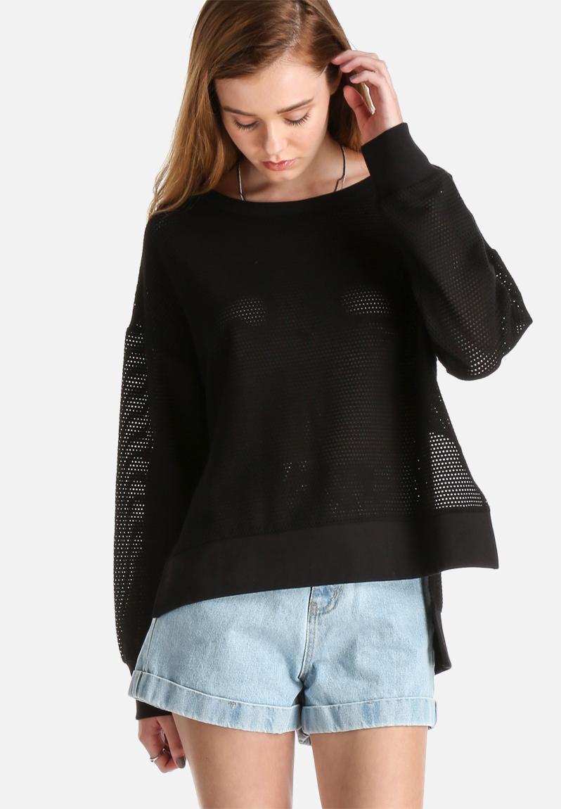 Astrid Mesh Sweat - Black Pieces Knitwear | Superbalist.com