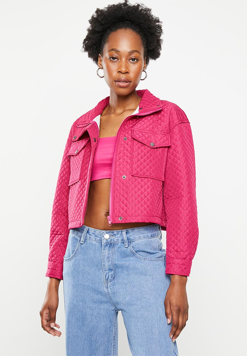 Quilted crop shacket - cerise dailyfriday Jackets | Superbalist.com