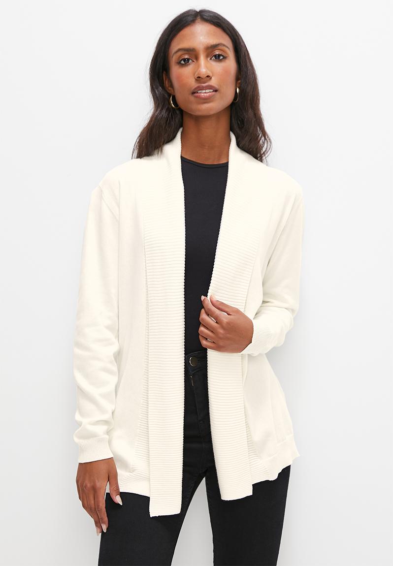 Longline shawl cardigan - white edit Knitwear | Superbalist.com