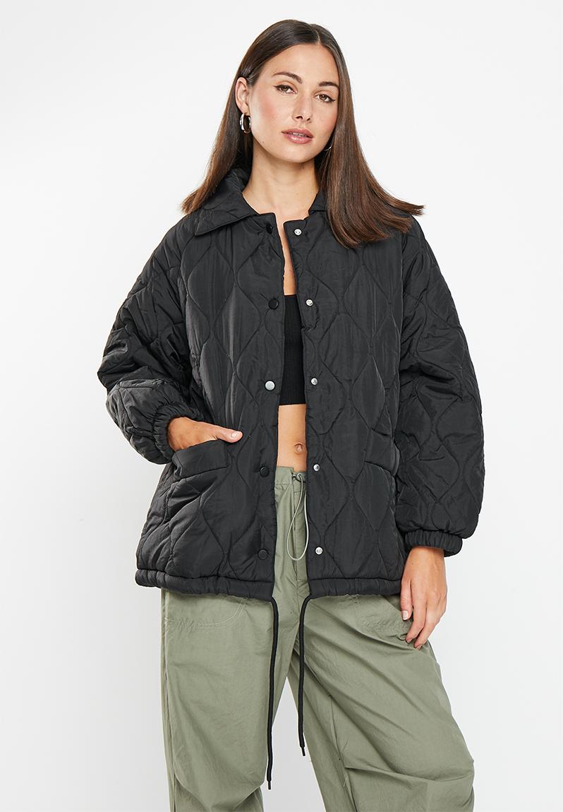 Oversized quilted shacket - black dailyfriday Jackets | Superbalist.com