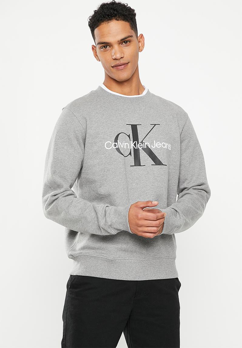 Core monogram crewneck - grey CALVIN KLEIN Hoodies & Sweats ...