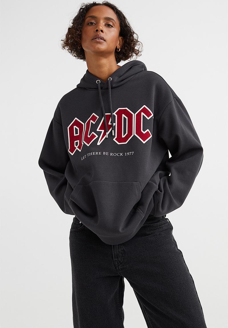 Motif-front hoodie - dark grey/ac/dc - 1091235002 H&M Hoodies & Sweats ...