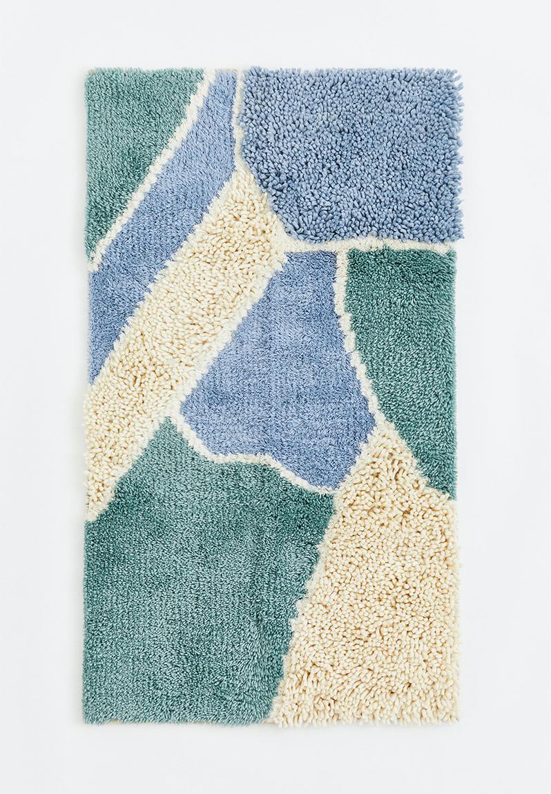 Tufted wool-blend rug - turquoise/patterned H&M Rugs & Mats ...
