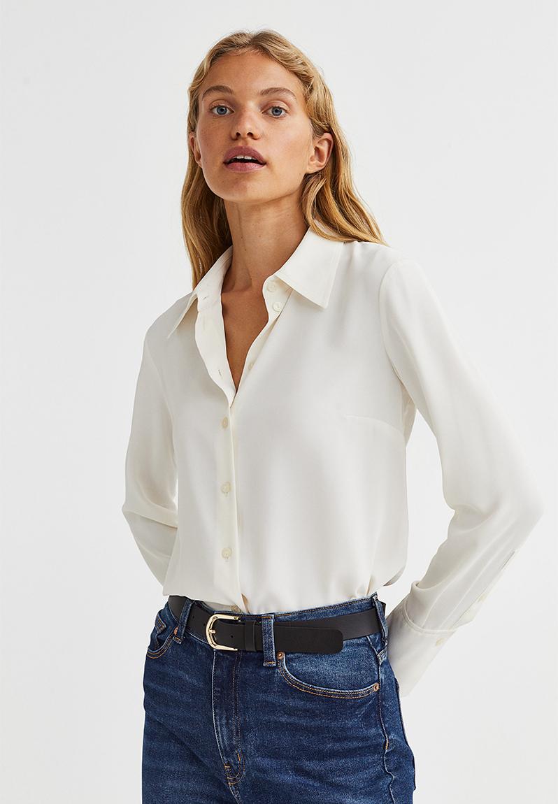 Fitted shirt - cream H&M Shirts | Superbalist.com
