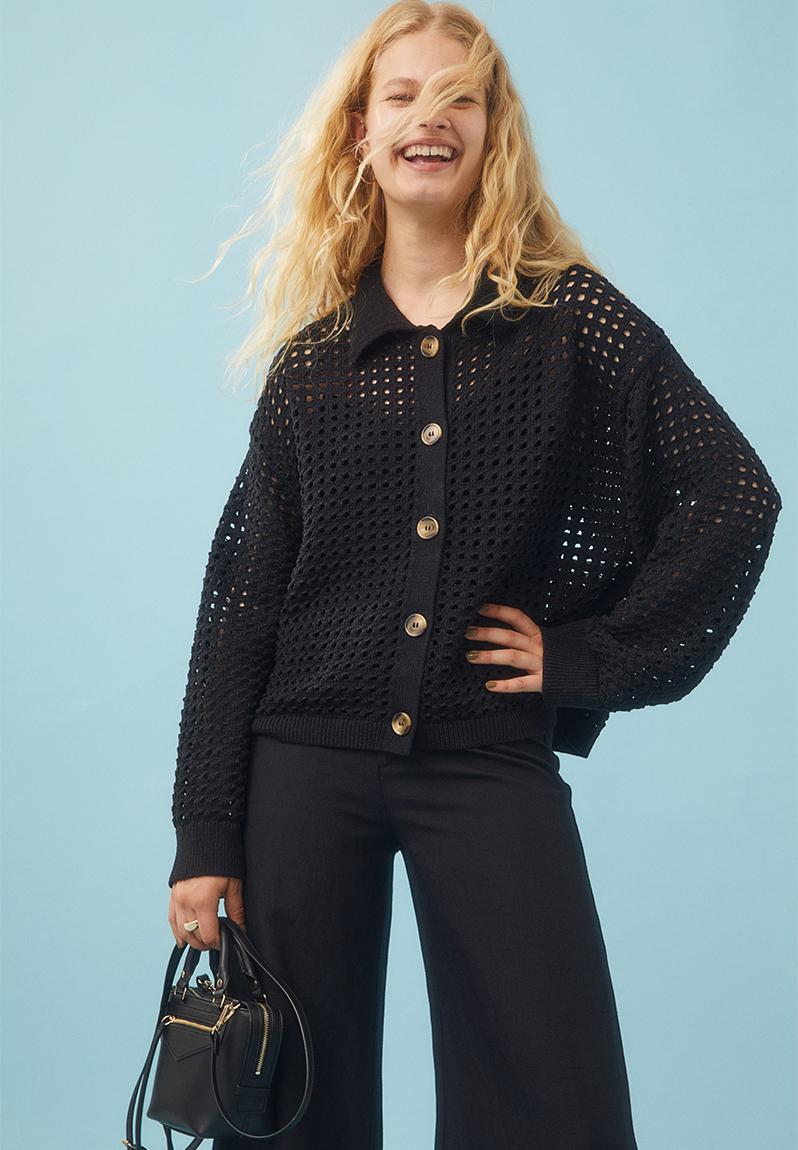 Knitted cardigan black1 H M Knitwear Superbalist com