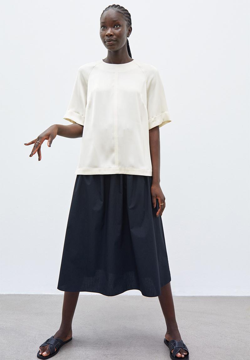 Satin blouse - white H&M Blouses | Superbalist.com