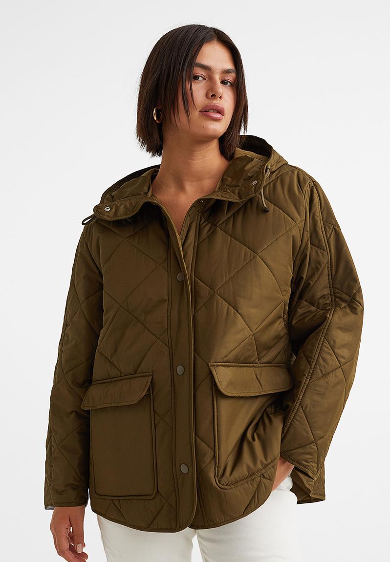 Oversized Quilted Jacket - Dark Khaki Green H&M Jackets | Superbalist.com