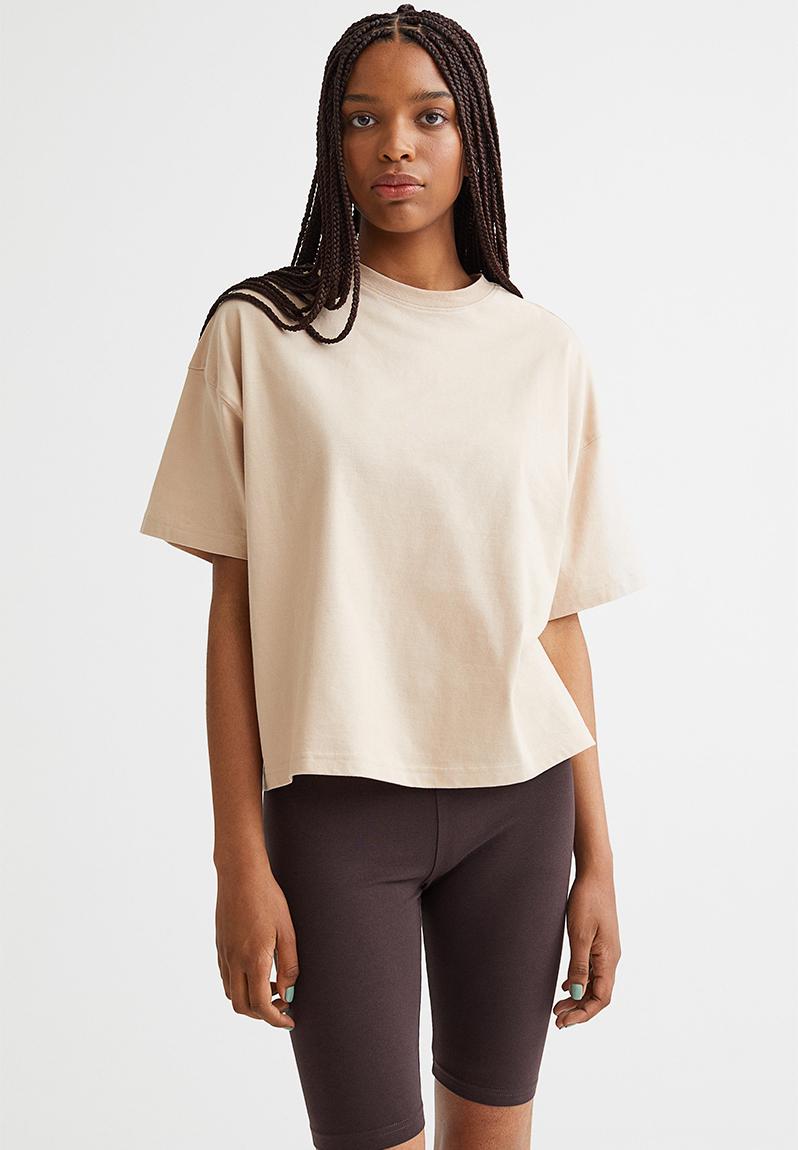 Beige Textured Boxy Fit Shirt
