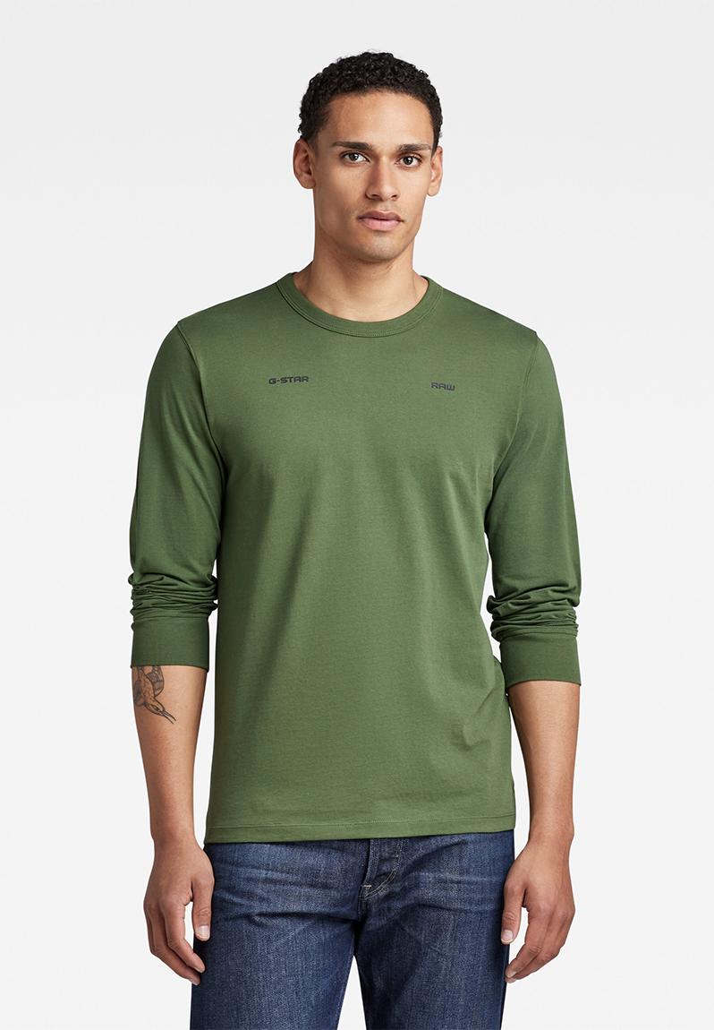 Back double logo tape r t l\s - dk nuri green