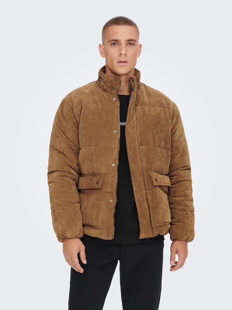 Onscash corduroy puffer jacket otw - tan Only & Sons Jackets ...