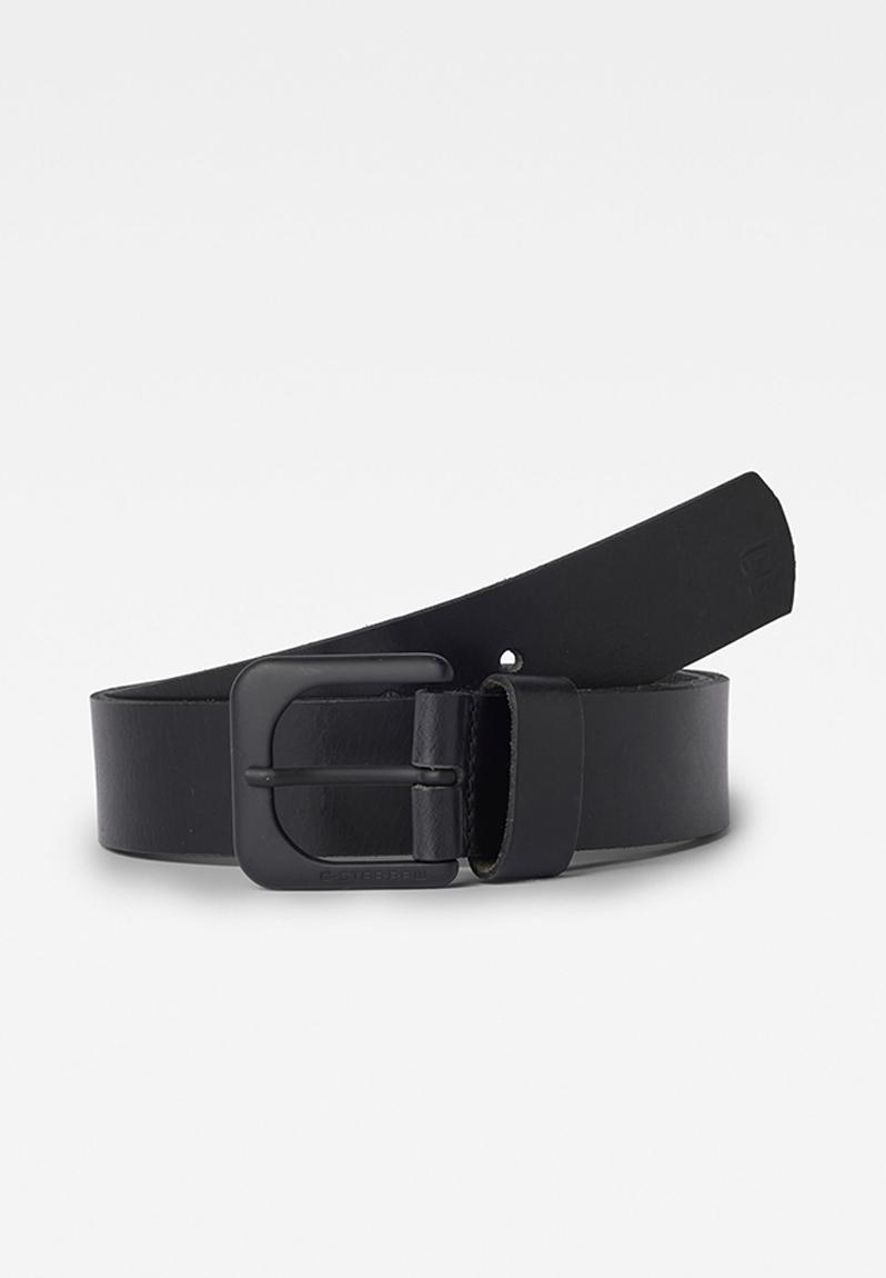 Zed leather belt - black & matt black metal G-Star RAW Belts ...