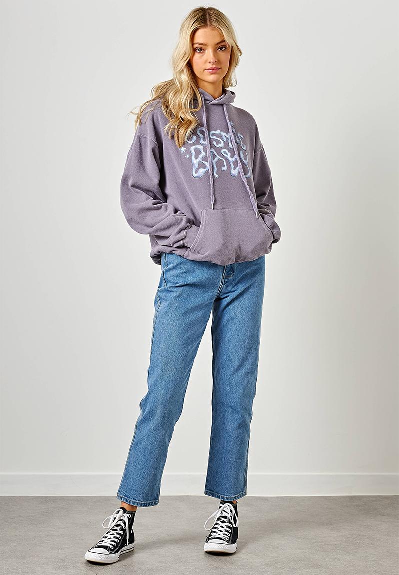 Washed maya cosmic baby chrome hoodie - overdyed purple Daisy Street ...