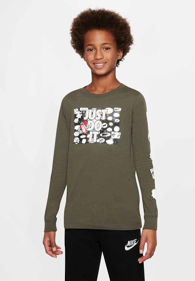 U nsw ls tee boxy sleeve sp23 - cargo khaki Nike Tops | Superbalist.com