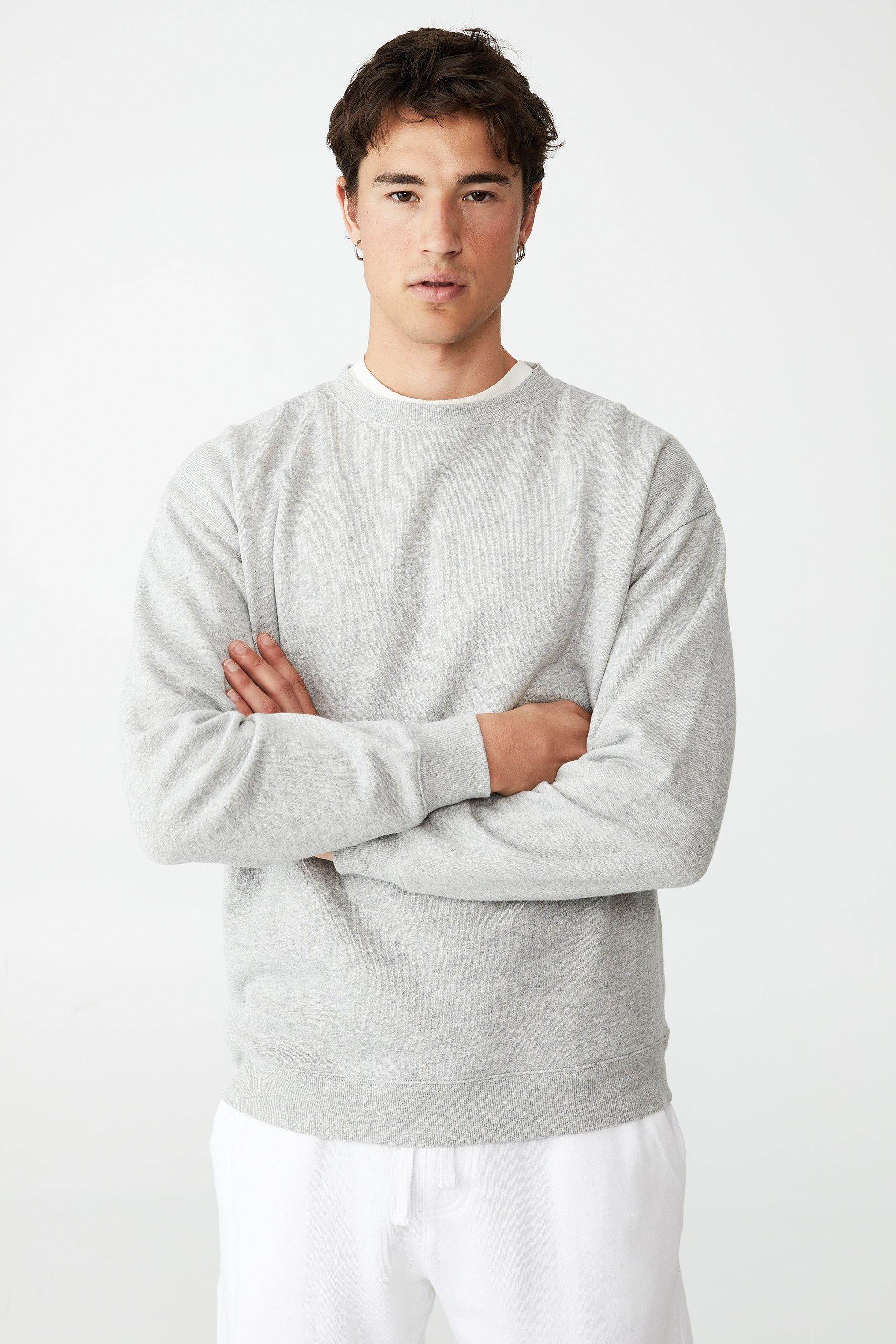 Oversized crew fleece - light grey marle Cotton On Hoodies & Sweats ...