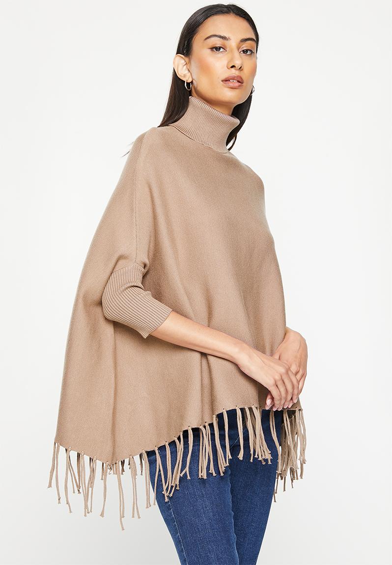 High neck poncho - mocha dailyfriday Knitwear | Superbalist.com