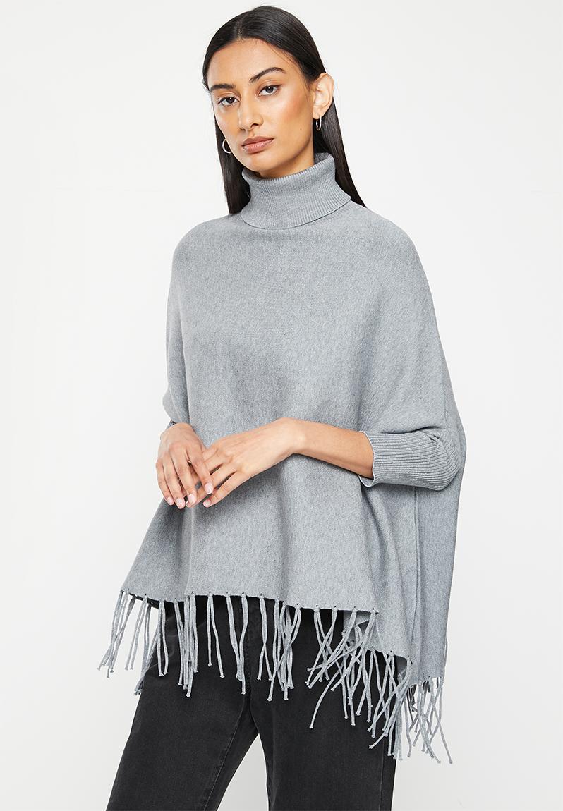 High neck poncho - light grey dailyfriday Knitwear | Superbalist.com