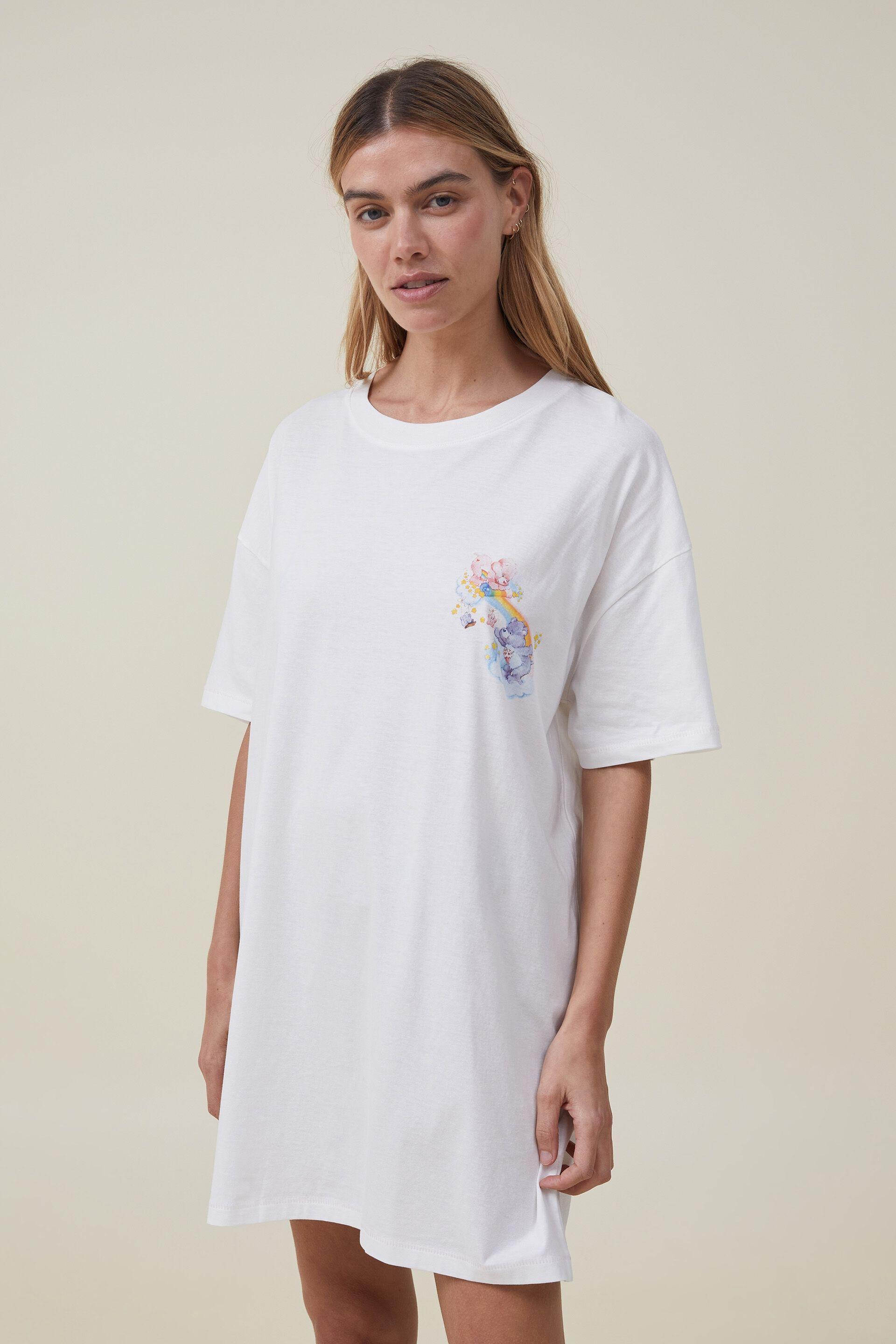 90s T-Shirt Nightie - Lcn clc/white care bears cloud Cotton On ...