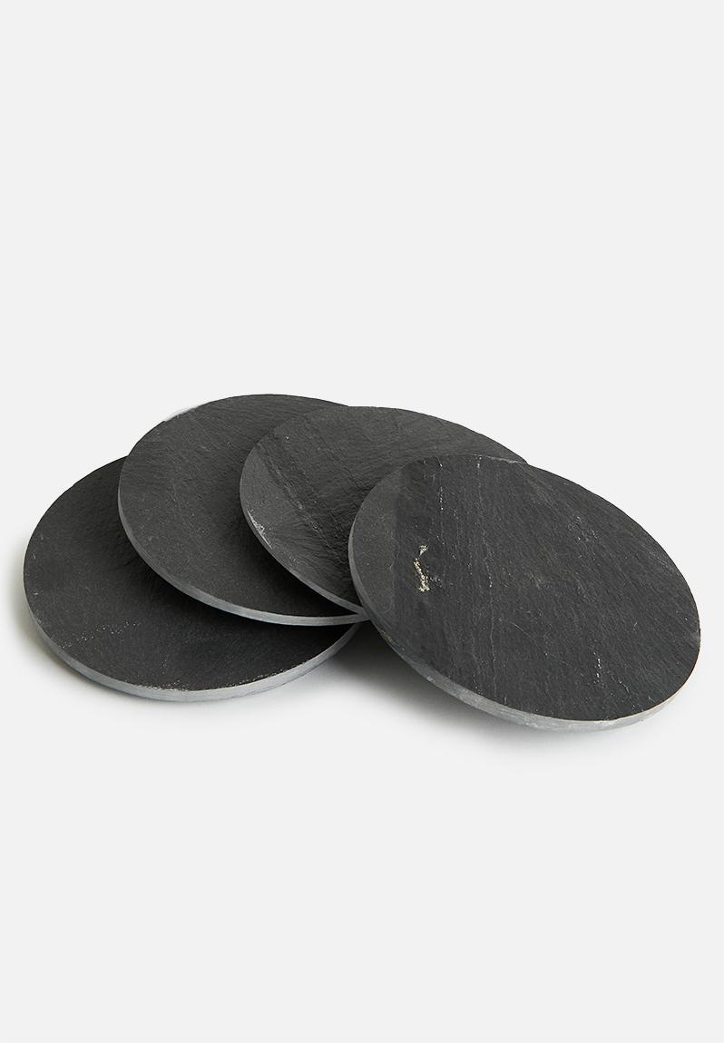 Round coasters set of 4 - slate. Excellent Houseware Kitchen ...