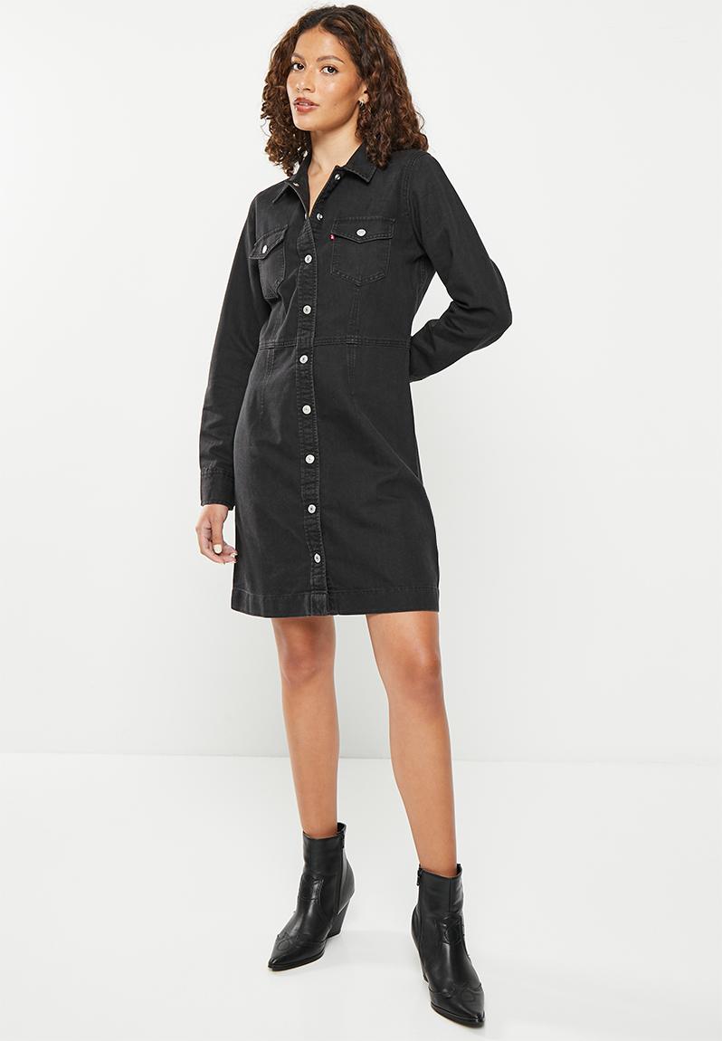 Levi's Women's Ellie Denim Dress - Long Sleeve Button Front, Darted Waist, Plus Size Available