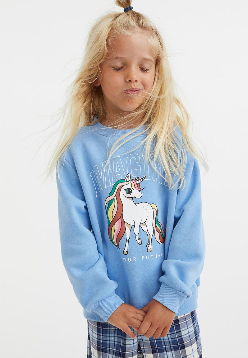 Printed sweatshirt - light blue/unicorn H&M Tops | Superbalist.com