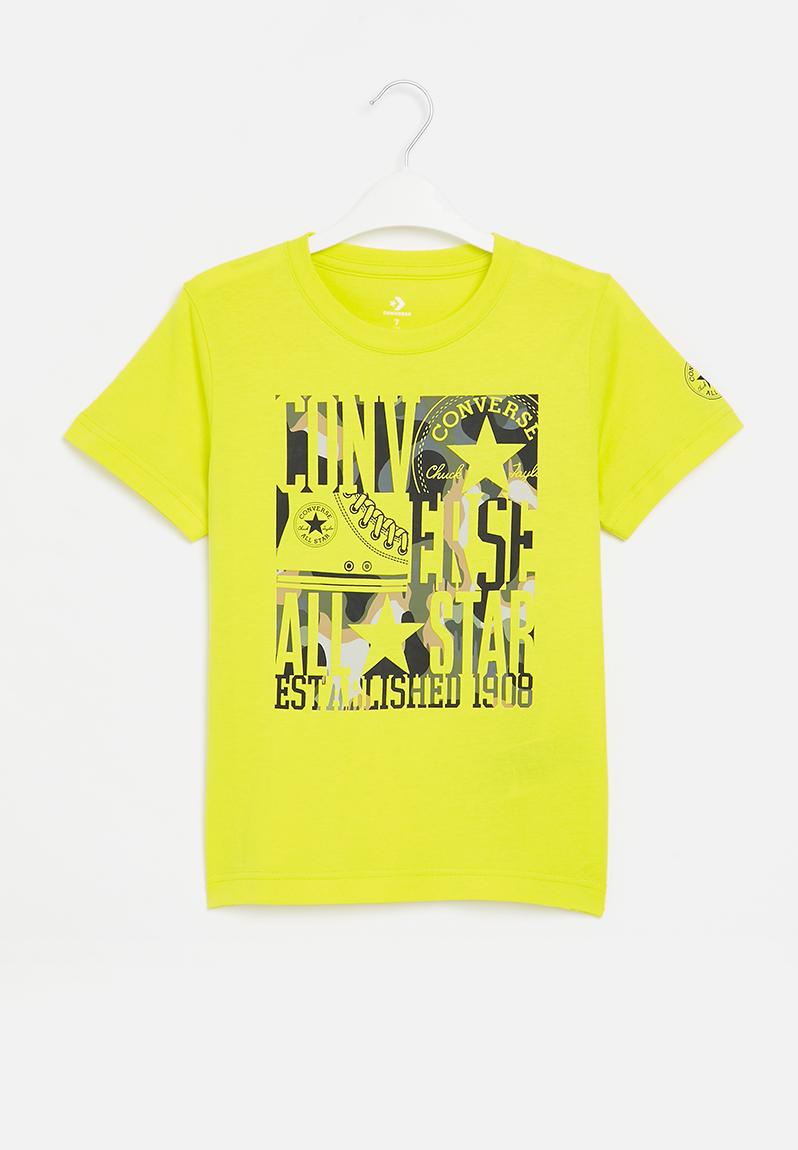 Cnvb camo logo stack tee- laser lemon Converse Tops | Superbalist.com