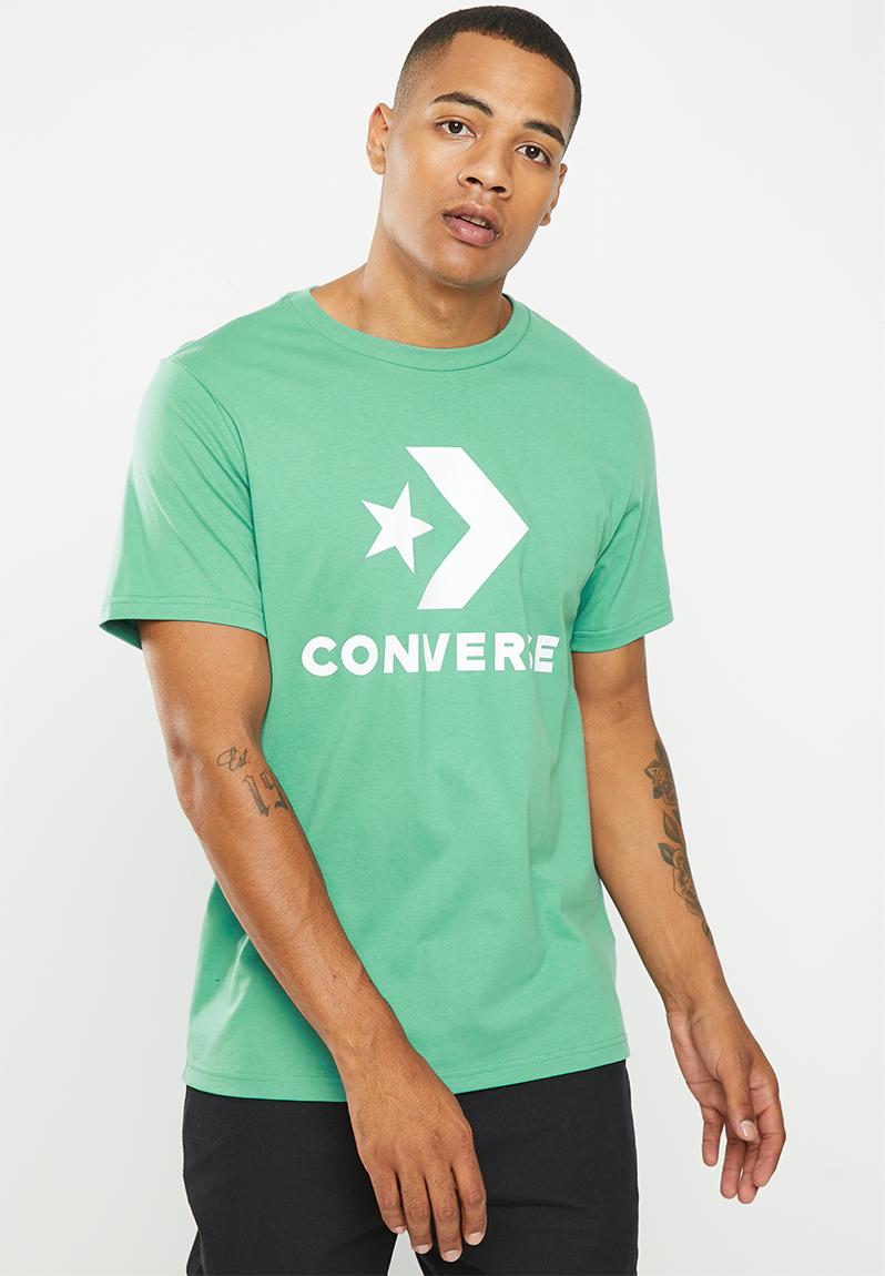 Standard fit centre front large logo star chev ss tee-teal Converse T ...