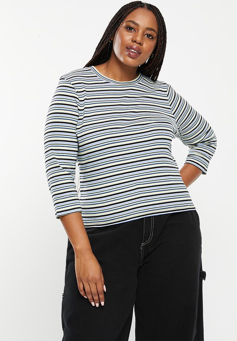 Lime 'N' Chili Striped Muscle Sleeve Top
