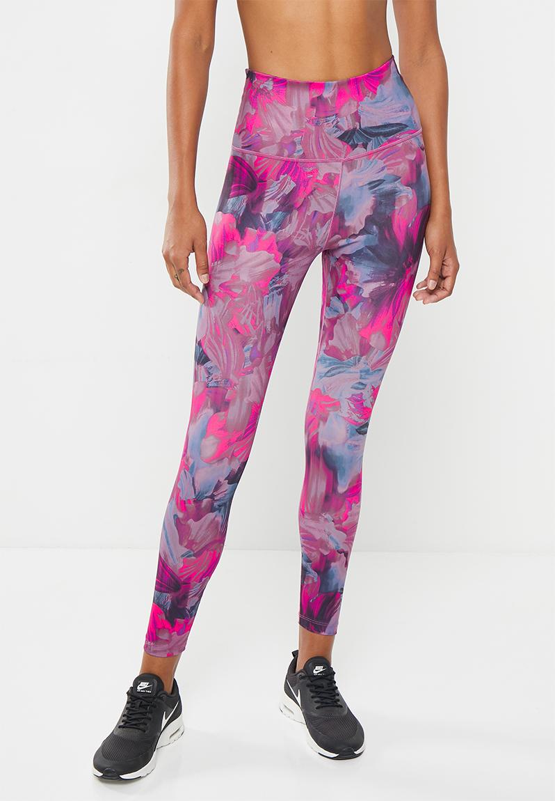 W nk one df hr 7/8 tght aop - cosmic fuchsia/pink glow Nike Bottoms ...