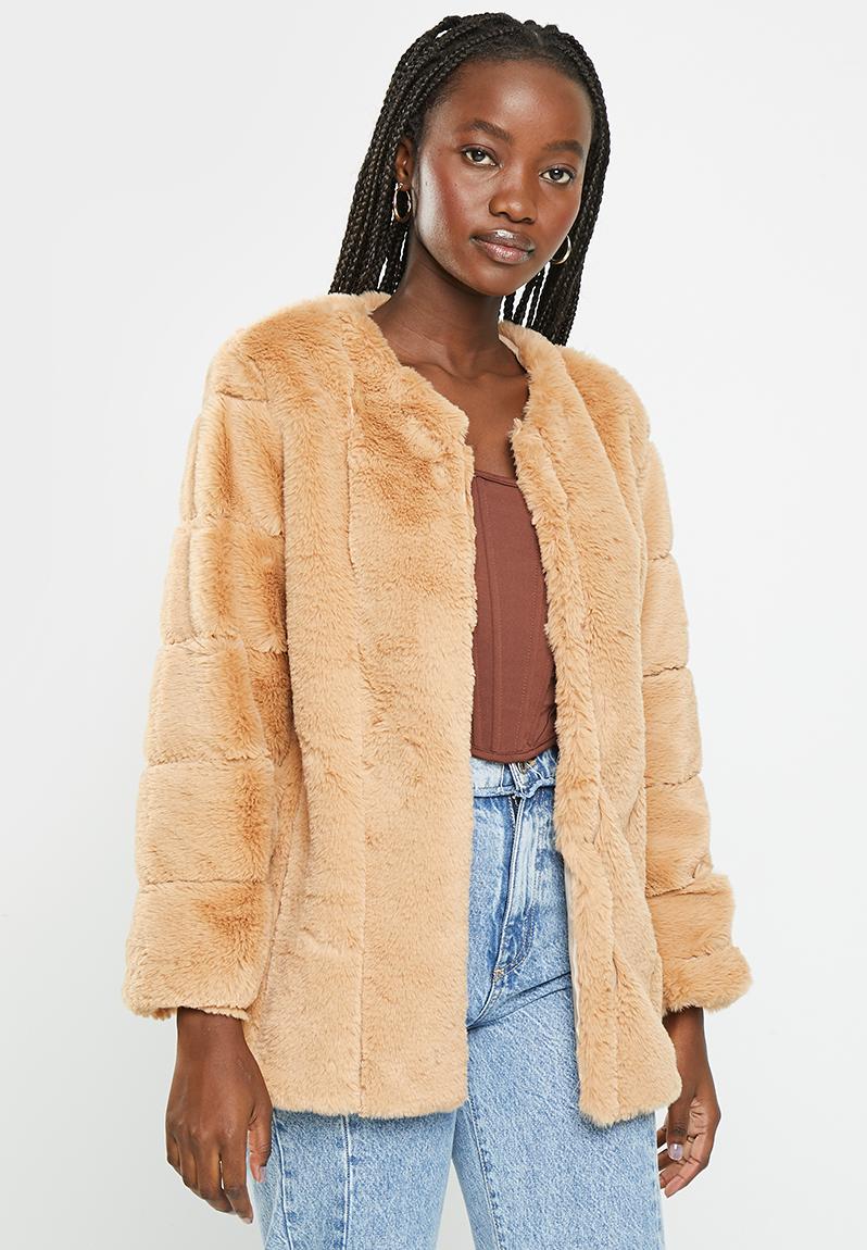 Faux fur jacket - tan dailyfriday Jackets | Superbalist.com