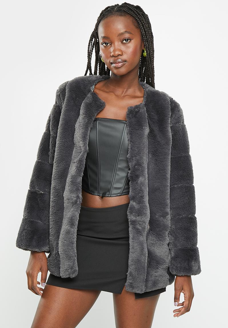 Faux fur jacket - dark grey dailyfriday Jackets | Superbalist.com