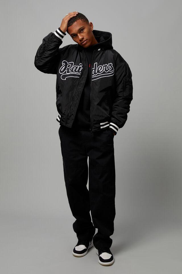 Nfl bomber jacket - lcn nfl raiders black/white Cotton On Jackets ...