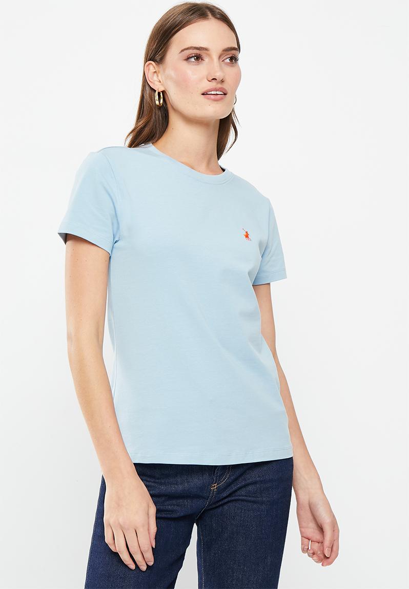 Wmn allie ss sml pony stretch t-shirt - light blue POLO T-Shirts, Vests ...