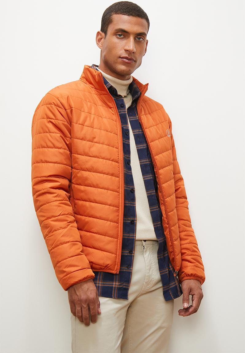 Ascend funnel neck lightweight puffer jacket - burnt orange