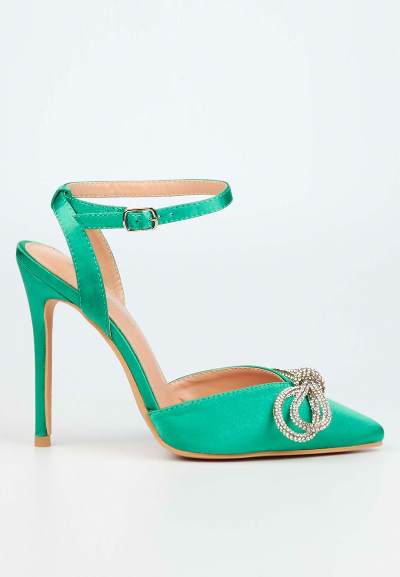 Ziva 1 court heel green Miss Black Heels