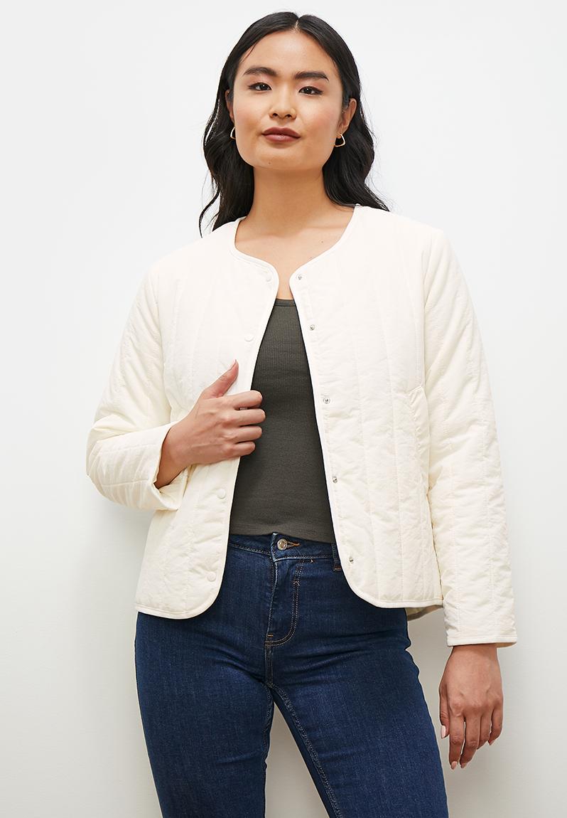 Collarless puffer - ecru edit Jackets | Superbalist.com