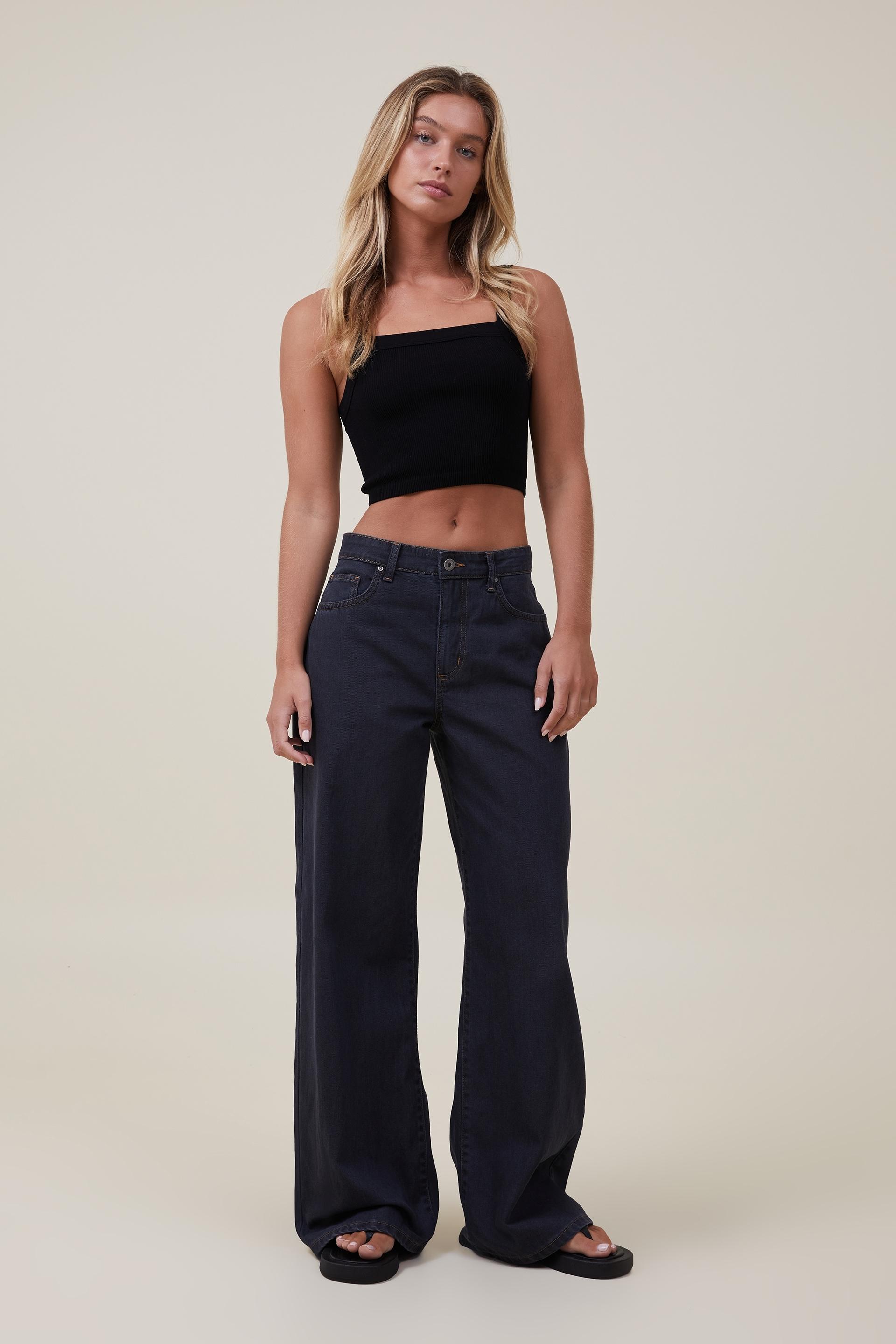 Relaxed wide leg jean black ink Cotton On Jeans