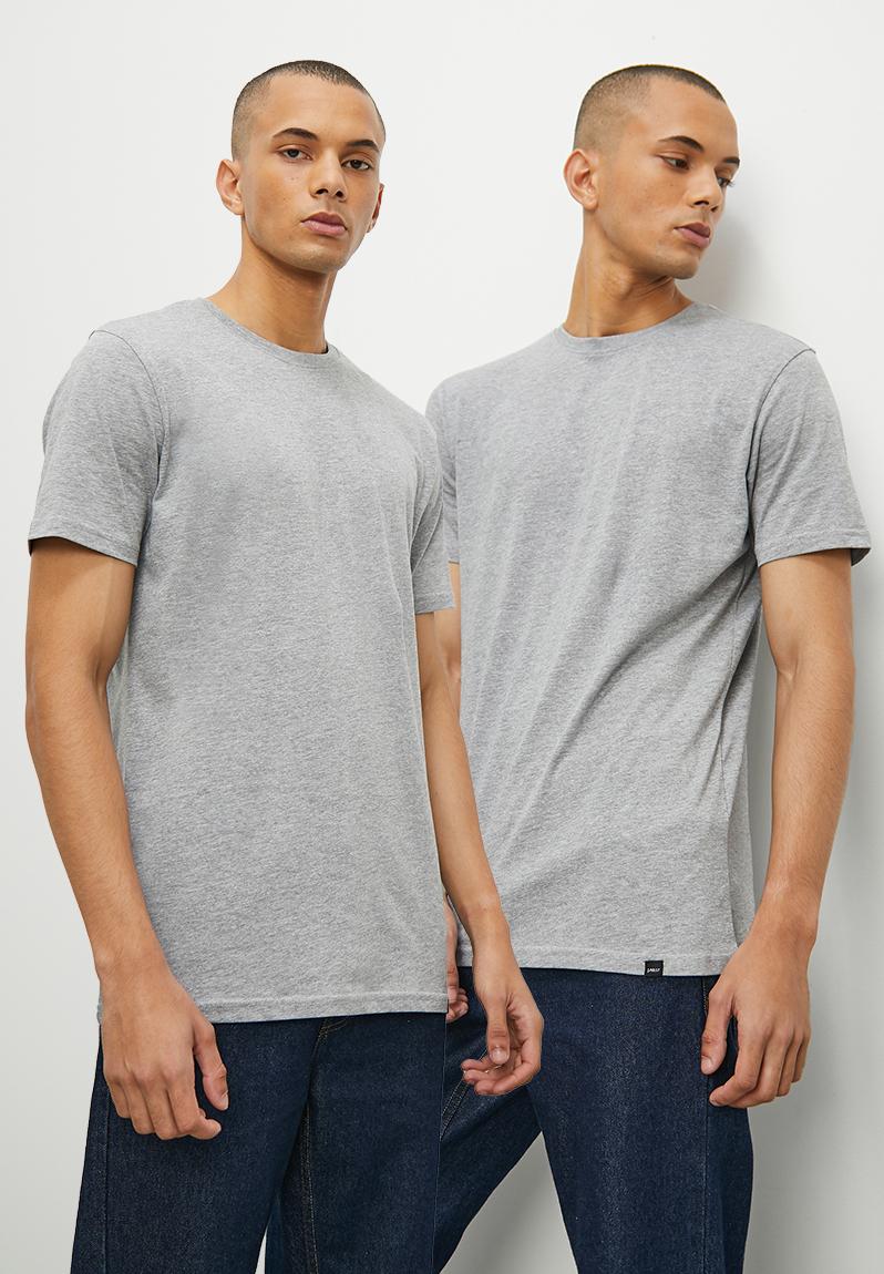 2-pack nate organic crew neck tee - grey melange Superbalist T-Shirts ...