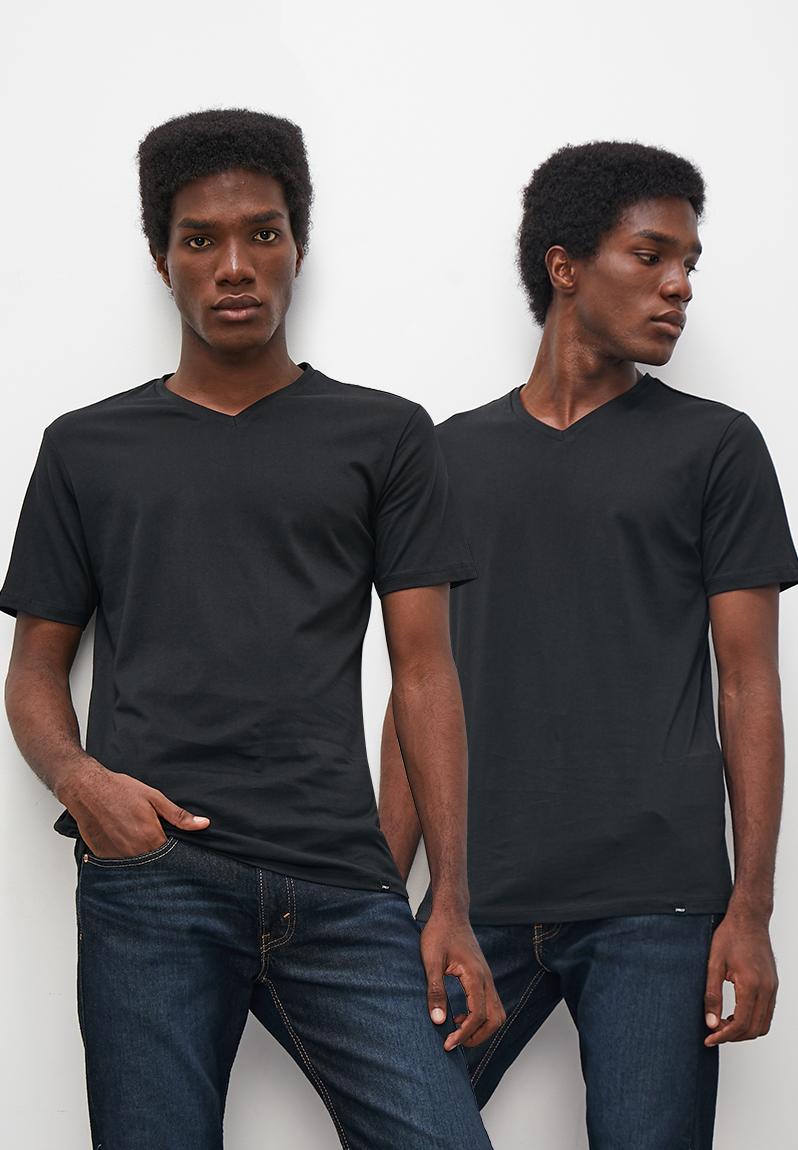 2-pack plain organic vee neck tee - black Superbalist T-Shirts & Vests ...
