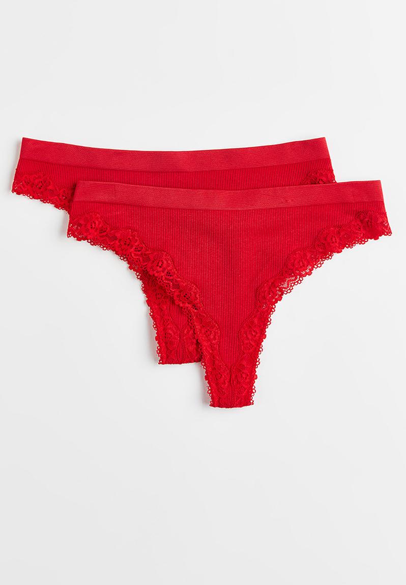 2-pack brazilian briefs - bright red H&M Panties | Superbalist.com