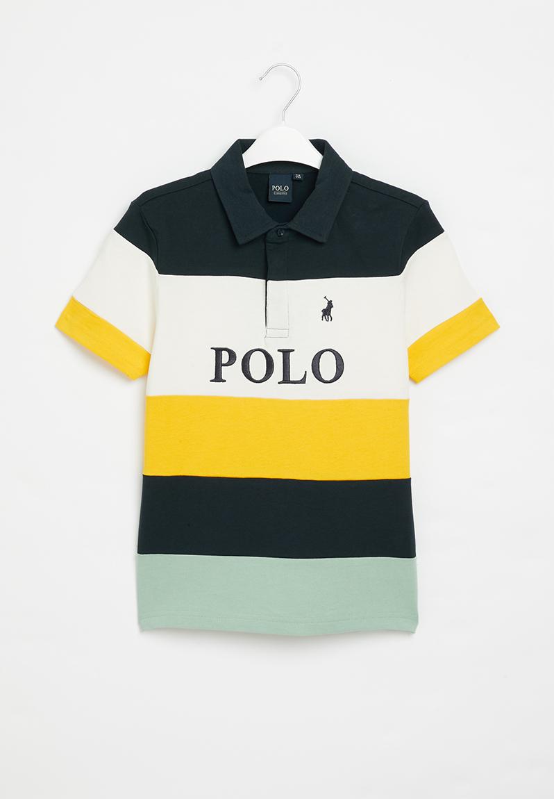 Boys gavin cut & sew short sleeve golfer - yellow POLO Tops ...