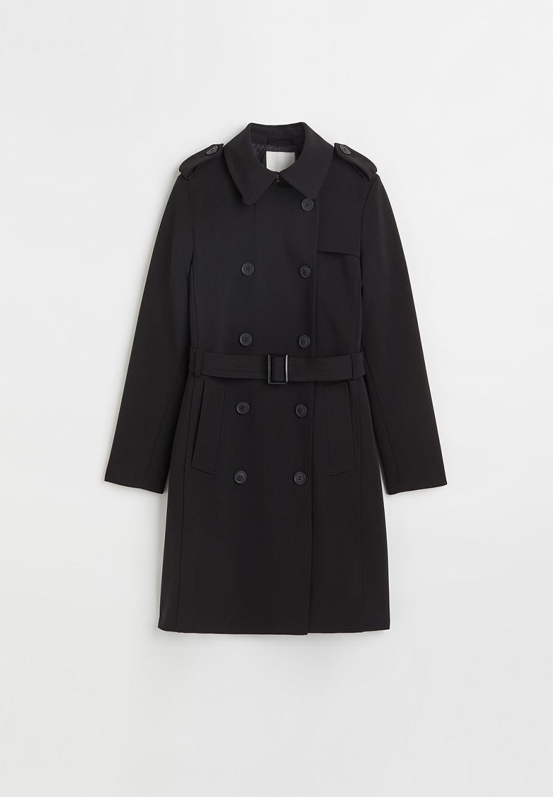 Double-breasted trenchcoat - black - 1037529001