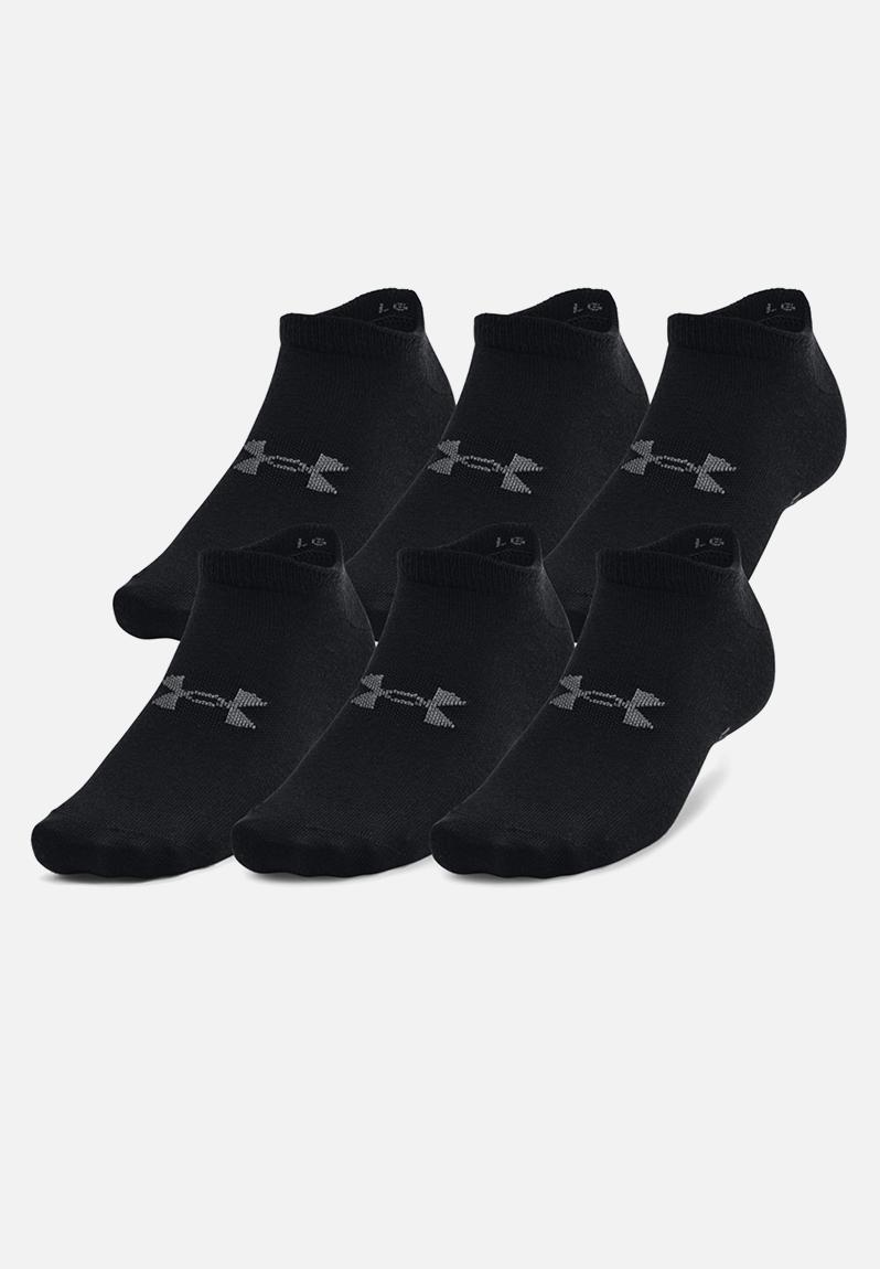 Ua essential no show 6pk black/black/pitch gray Under Armour
