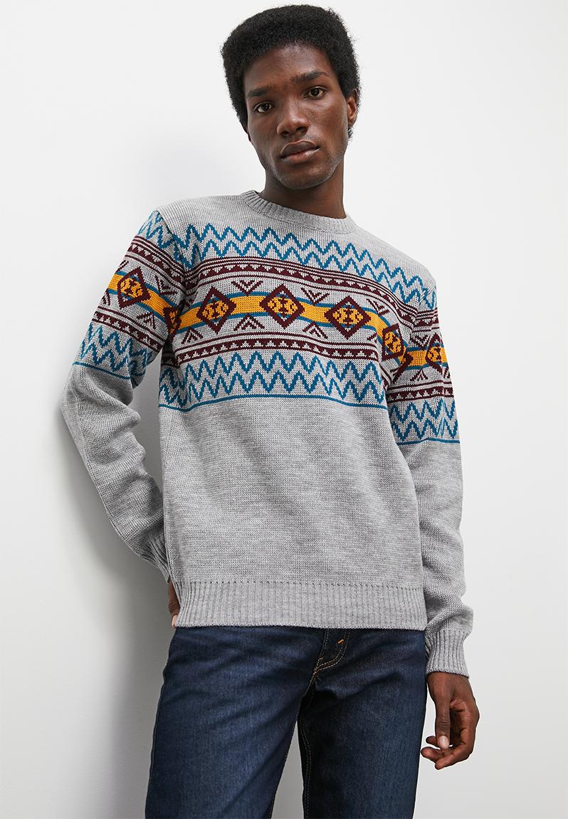 Regular fit fairisle crew neck - multi Superbalist Knitwear ...