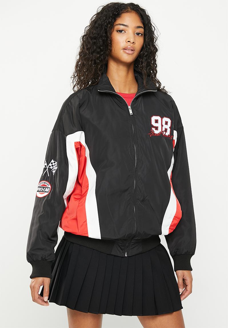 Harlen moto bomber - black/scarlet red Supré Jackets | Superbalist.com