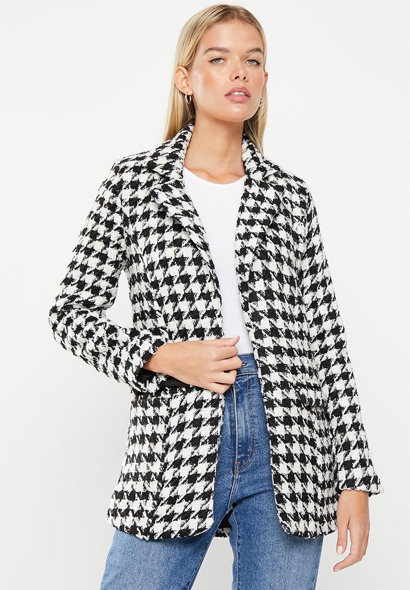 Houndstooth Boucle jacket - black & white Me&B Jackets | Superbalist.com